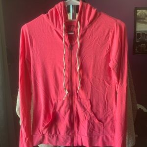 Hot pink zip up hoodie